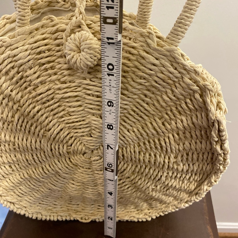 Primark Beach Summer Woven Wicker/ Straw/Rattan Bag Lined With Pocket - Picture 9 of 14